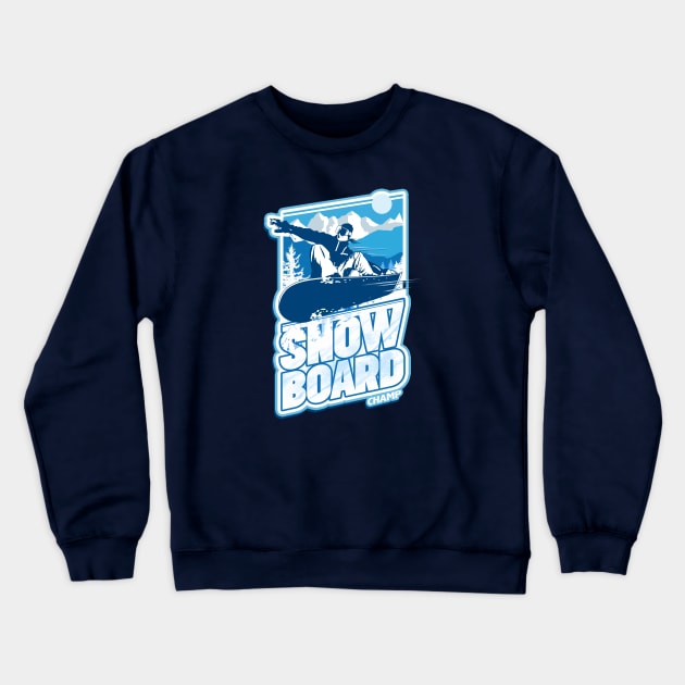 Snowboard Day Crewneck Sweatshirt by PalmGallery